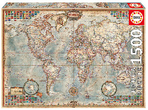 Puzzle EDUCA Puzzle de 1500 piezas El mundo mapa político Ref