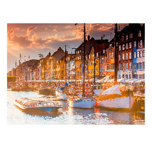 puesta de sol en Copenhage